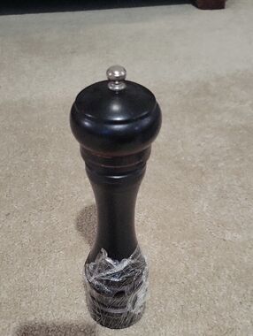 Classic Black Wooden Pepper Mill